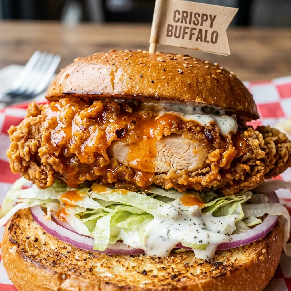Crispy Buffalo Chicken Sandwiches 4 Crispy Buffalo Chicken Sandwiches