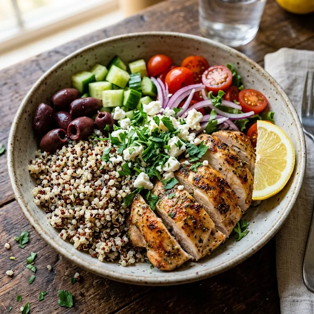 Easy Mediterranean Chicken Bowl for Meal Prep