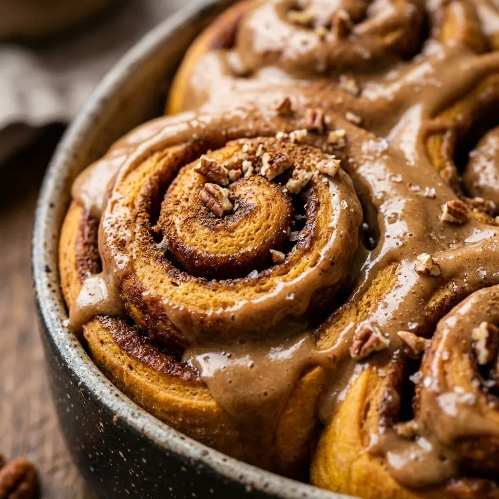 Pumpkin Cinnamon Rolls with Coffee Maple Frosting 4 Pumpkin Cinnamon Rolls with Coffee Maple Frosting