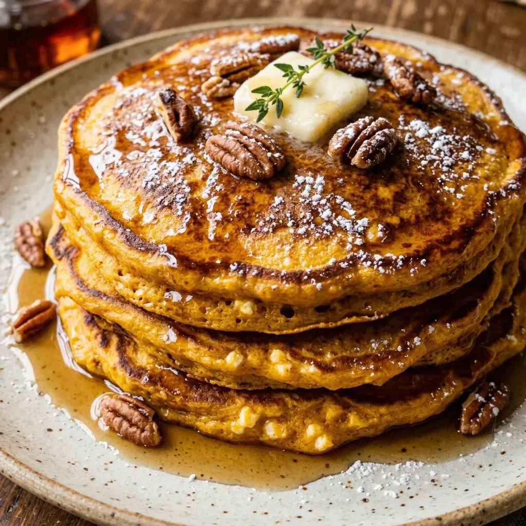 Pumpkin Cottage Cheese Pancakes
