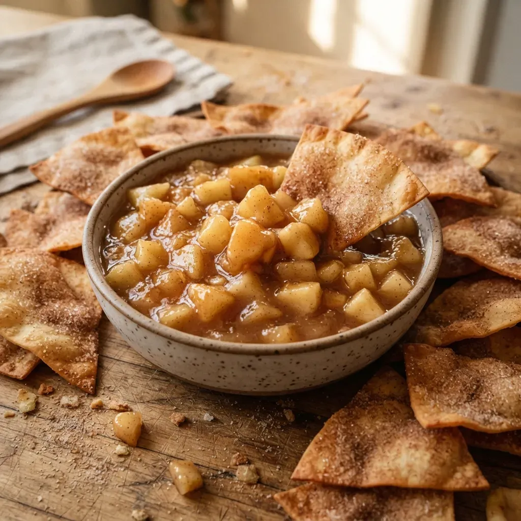 Apple Pie Dip with Cinnamon Tortilla Chips 4 Apple Pie Dip with Cinnamon Tortilla Chips