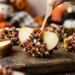 Halloween Caramel Apple Slice Bites