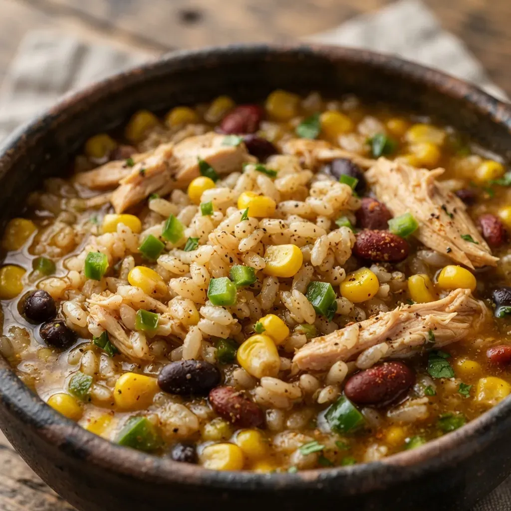 High Protein Corn and Jalapeño Brothy Rice