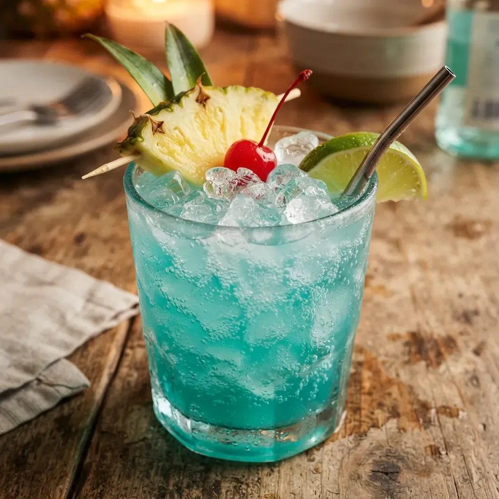 Non-Alcoholic Blue Hawaii Mocktail