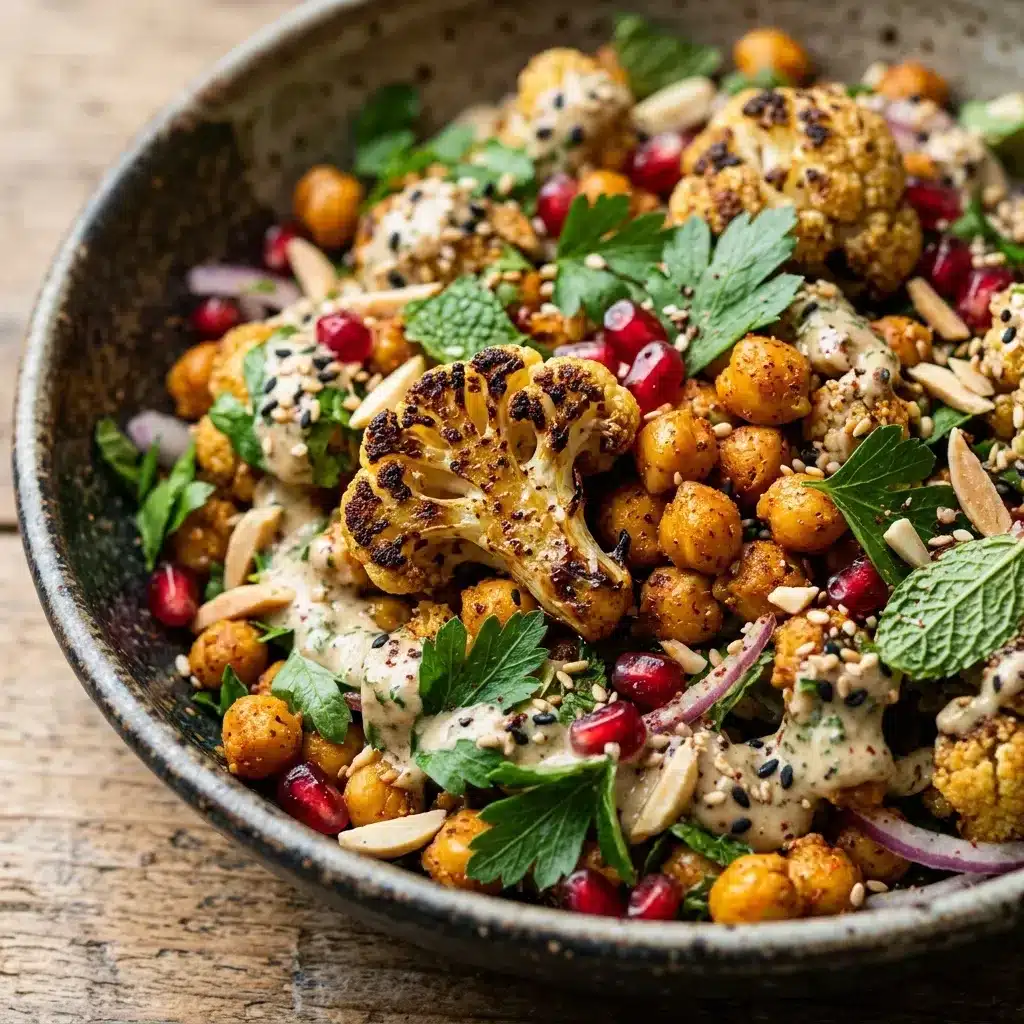 Roasted Cauliflower Salad with Tahini Chickpeas 4 Roasted Cauliflower Salad with Tahini Chickpeas
