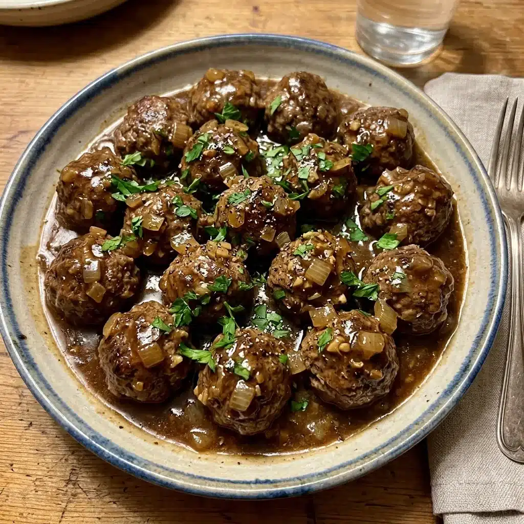 Salisbury Steak Meatballs with Frozen Meatballs
