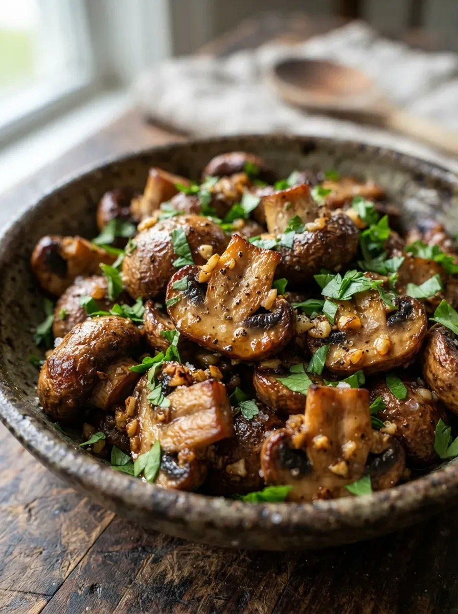 Best Browned Butter Garlic Roasted Mushrooms