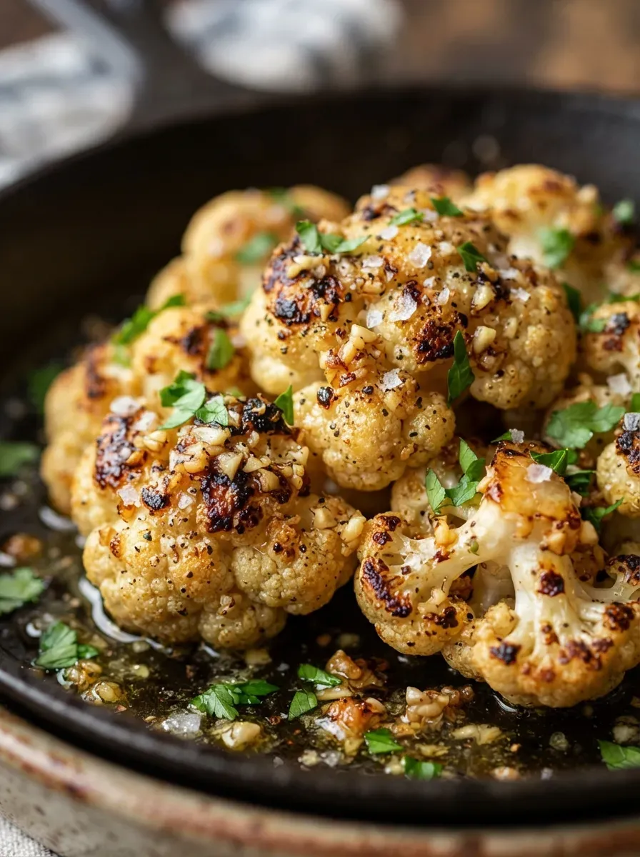 Garlic Butter Roasted Cauliflower