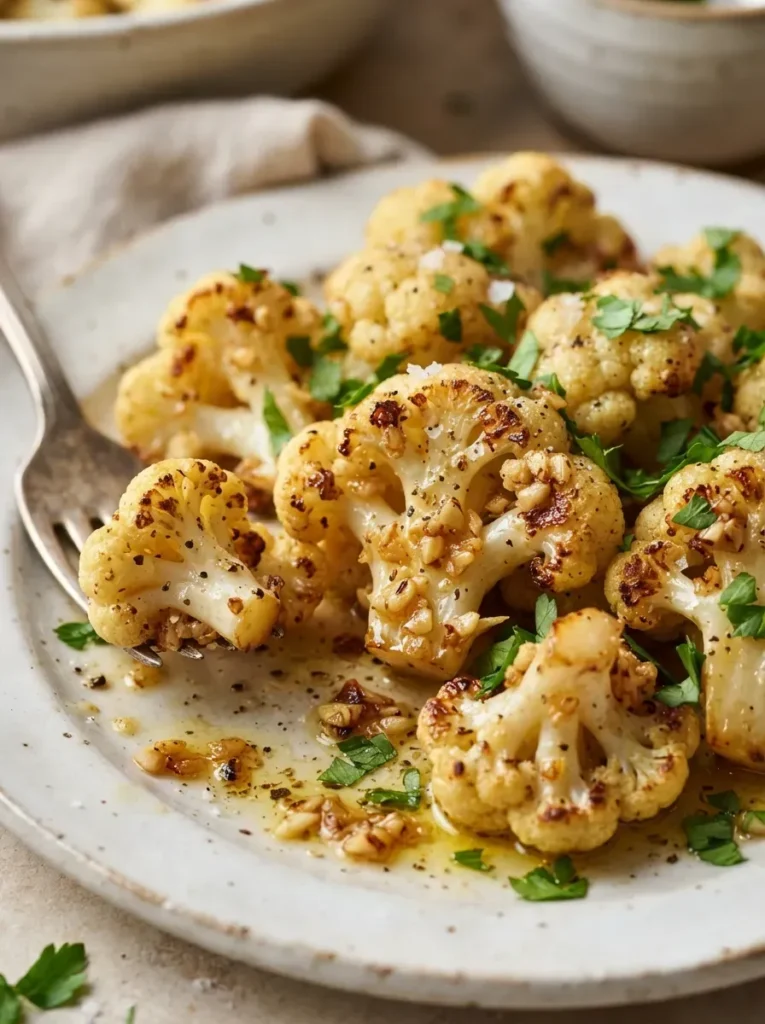 Garlic Butter Roasted Cauliflower