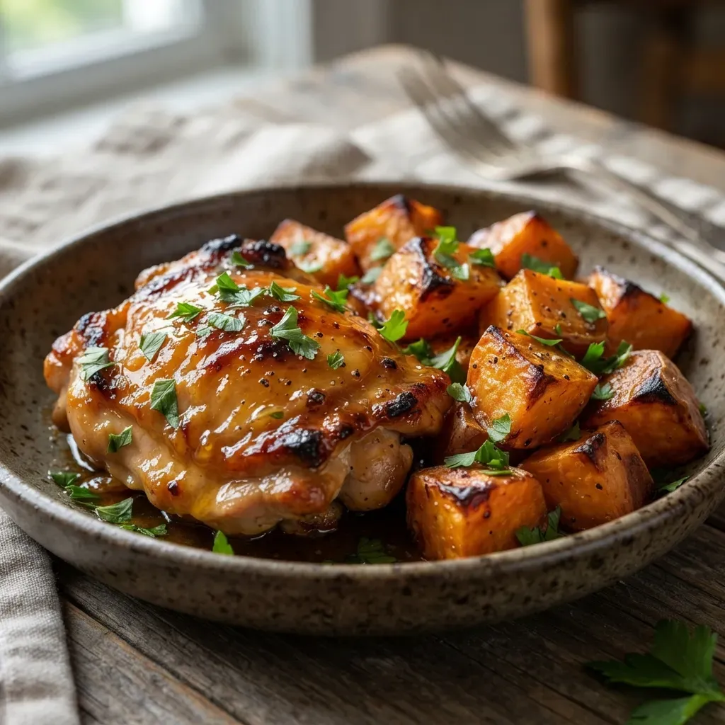Honey Dijon Chicken with Sweet Potatoes
