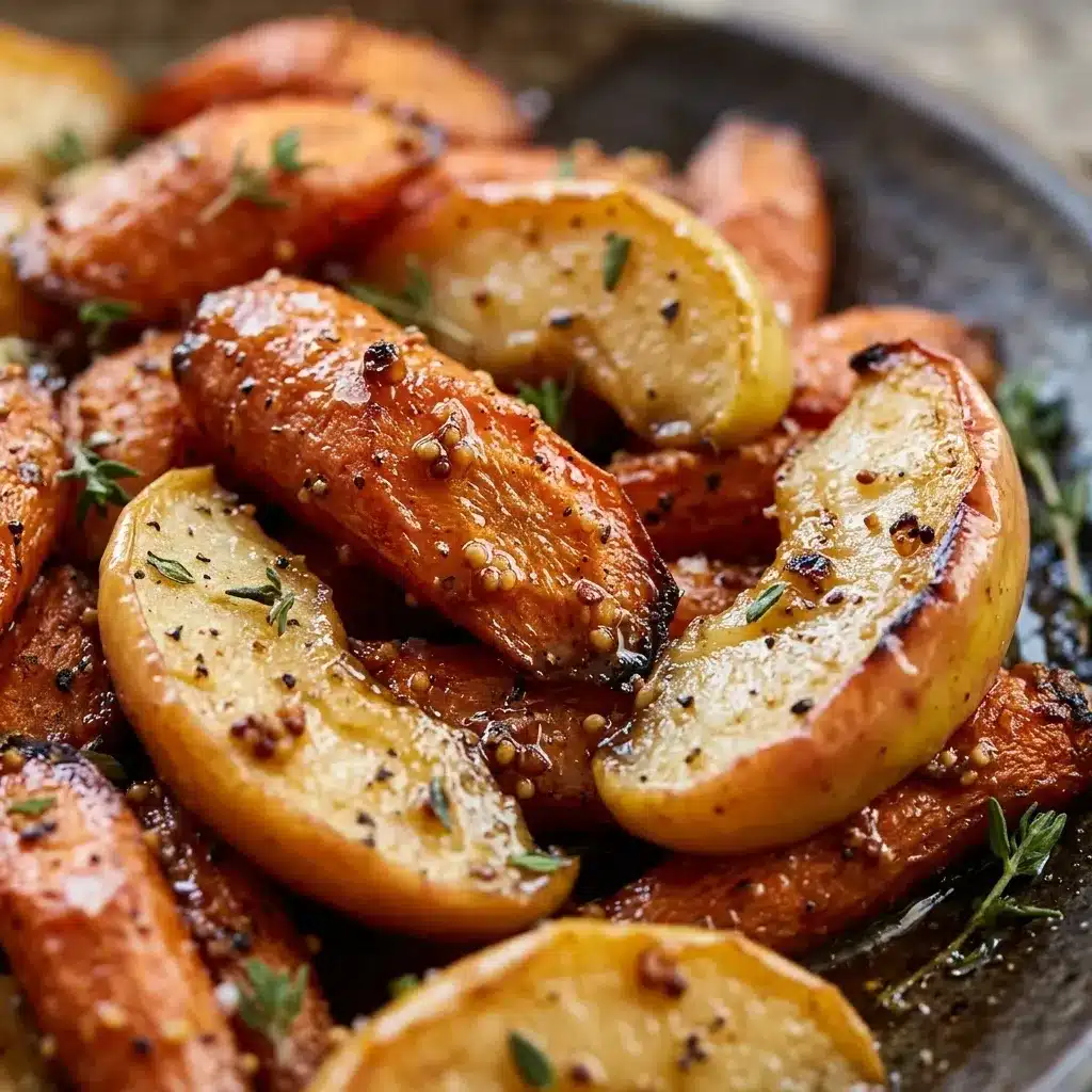 Maple Dijon Roasted Carrots and Apples