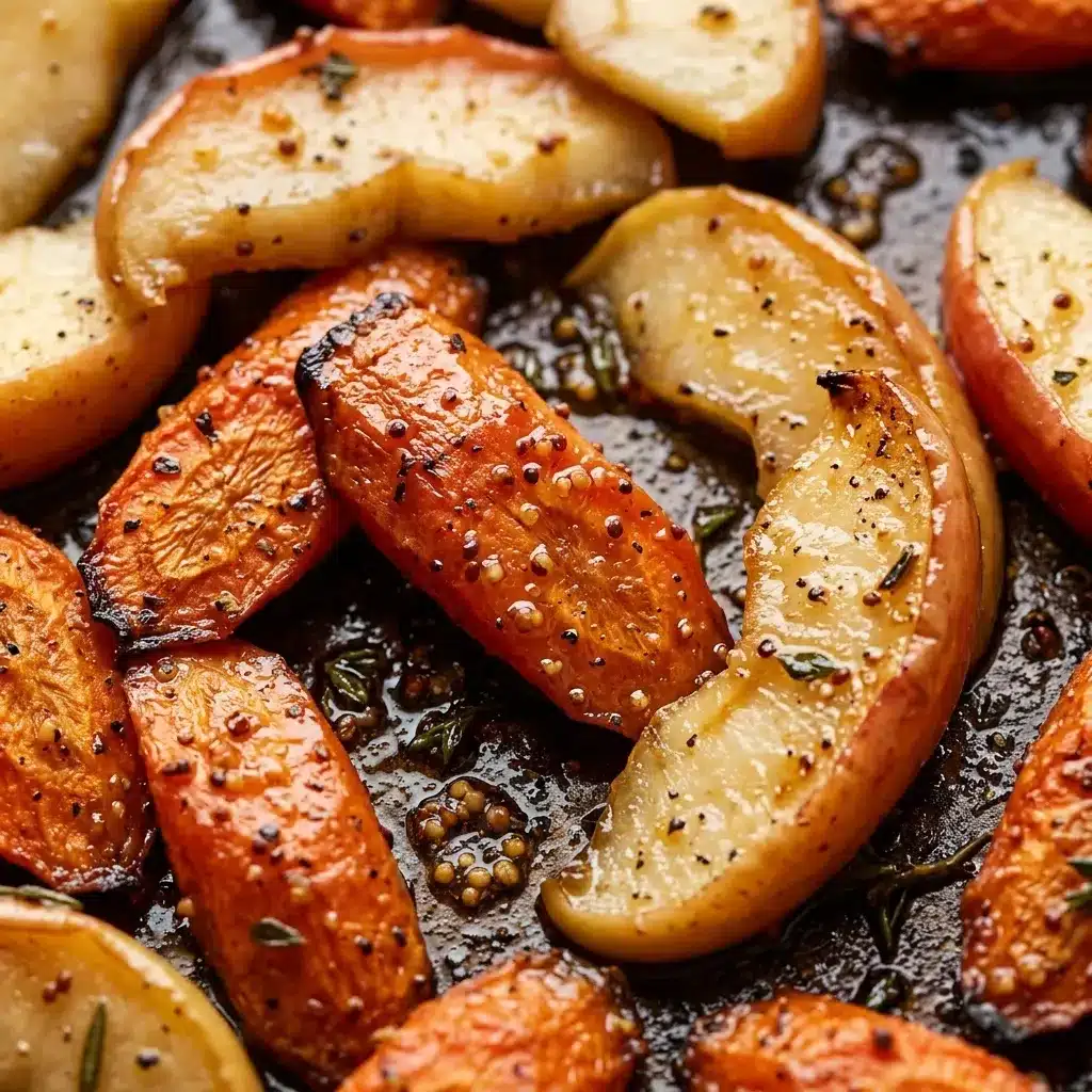 Maple Dijon Roasted Carrots and Apples