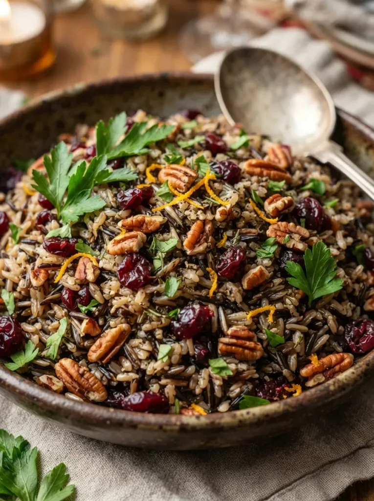 Thanksgiving Wild Rice Pilaf with Tangy Cranberries