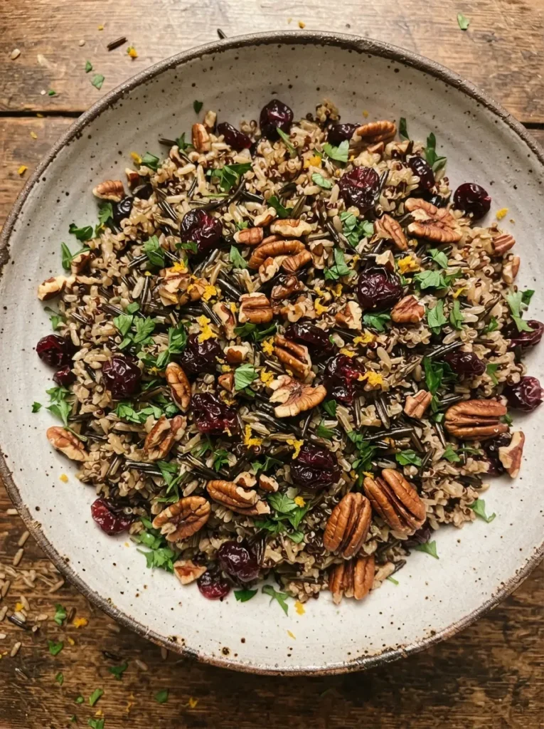 Thanksgiving Wild Rice Pilaf with Tangy Cranberries
